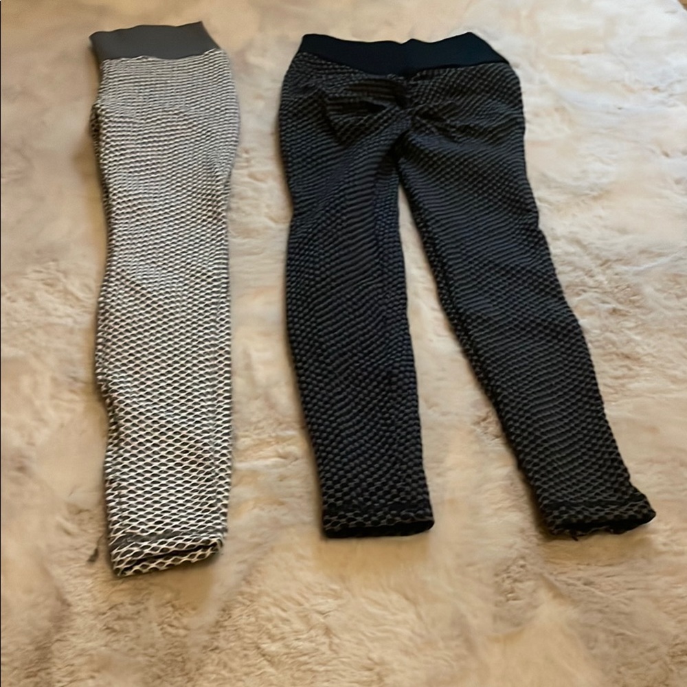 Booty leggings Bottoms Set - Black and Gray sz small brand new